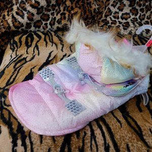 Pet Coat Jacket Puffer w/ Fur Hoodie  med avail ea. New w/ Tag!